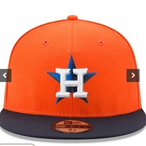 59FIFTY The Houston Astros Size 7 5/8 Orange and Navy Cap